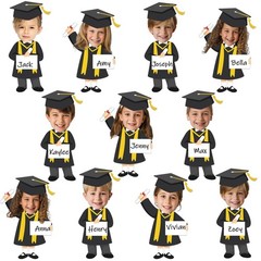 50 Set Graduation Hat Gown Cutout Bulletin Board Decorations Black Gold