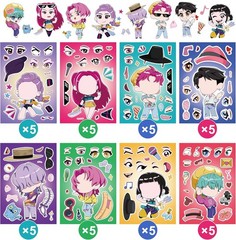 Kpop Demon Hunters Birthday Decorations – 40 Sheets 5.8”x4.4” DIY Make (K40)