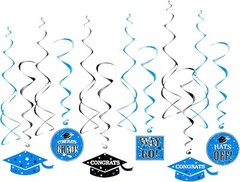 Congrats Grad Party Set Serve for 30 Graduation Decoration Banner Blue