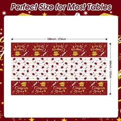 Graduation Tablecloth Party Decorations Class of 2026 3 Pack Maroon and Gold