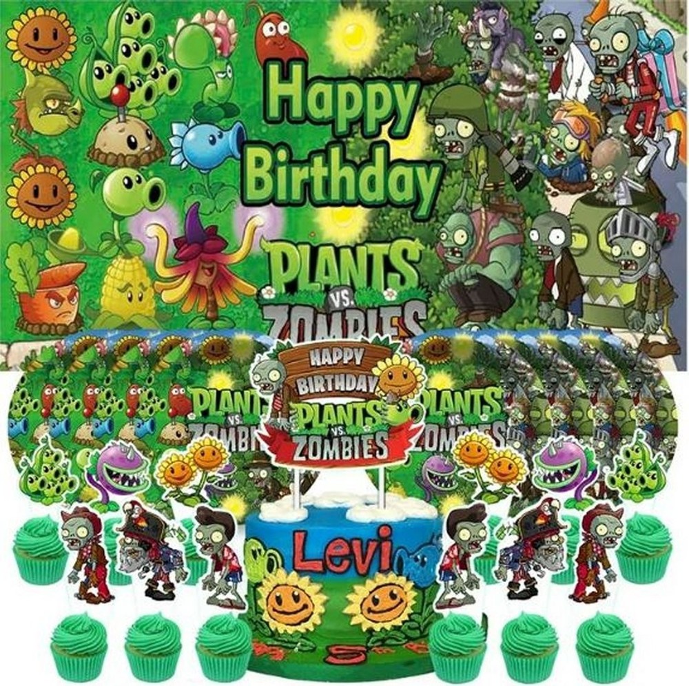 Plants vs Zombies Happy Birthday Kit, 40 pcs, New – Free Shipping!
