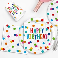 Happy Birthday Decorations: Party Supplies Set with Multicolor