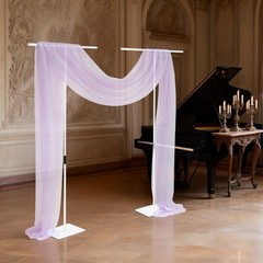 2PCS White Wedding Backdrop Stands,94-247cm Height Adjustable Backdrop Stands