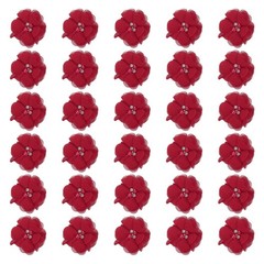 30Pcs 2″ Chiffon Flowers with Rhinestone Pearl Sewing Fabric Flowers, Red