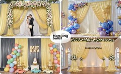 10x10FT Gold Sequin Backdrop Curtain for Party – 2 Panels 5x10FT Wrinkle-Shimmer