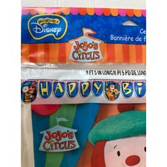 Hallmark Jojos Circus Happy Birthday Banner Party Decor Plastic 8 Ft Long New
