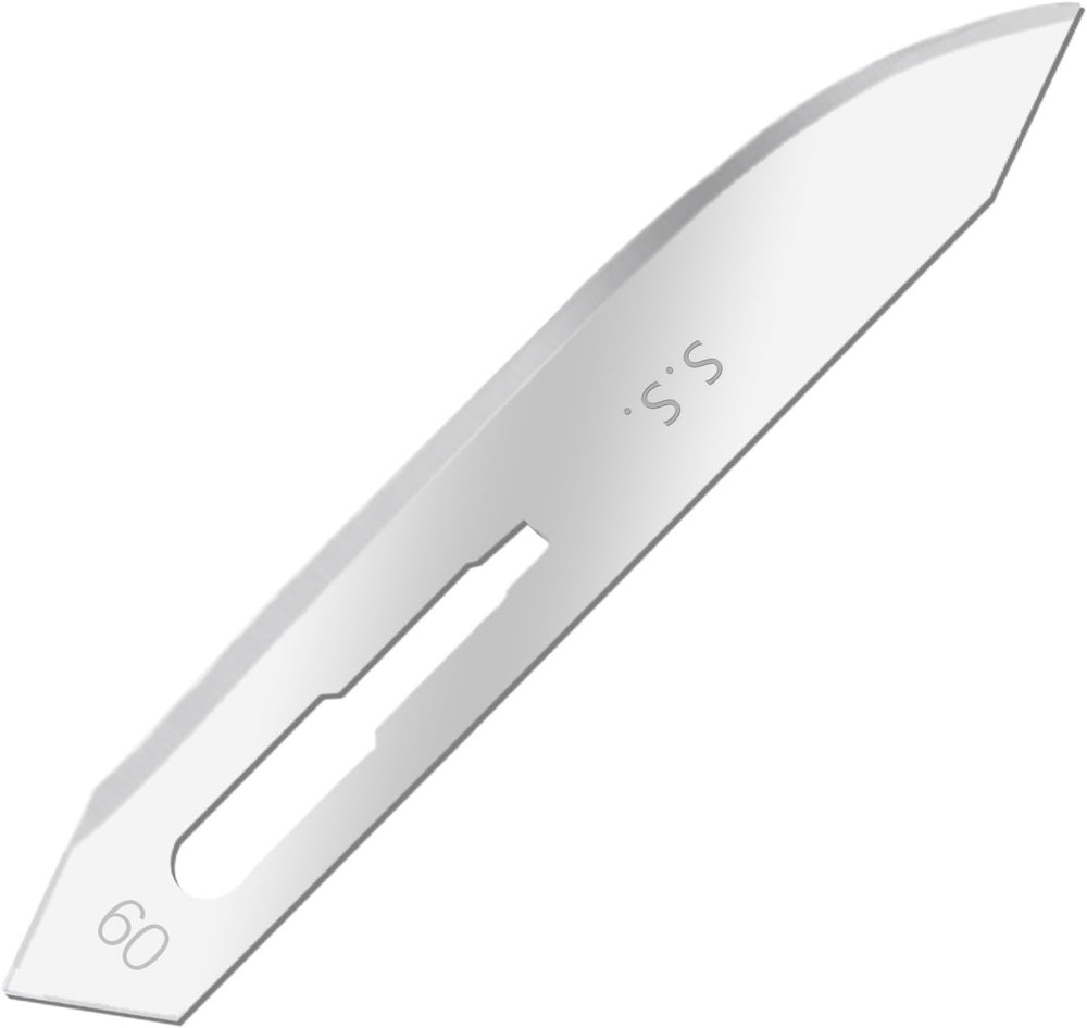 15Pcs #60 Scalpel Blades Stainless Steel Replacement Blades Utility Knife Blade