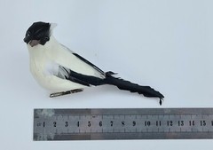 3 Artificial Black White Feather Fake Clip Birds Home Decoration Craft Art Model
