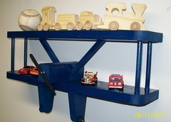 AIRPLANE SHELF (BLUE Wall Hanging) 18″ Decorative, Kids, Baby Shower, Birthday