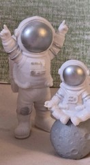 3 Pcs Astronaut Cake Topper Set Space Theme Spaceman Figurines Birthday Decor