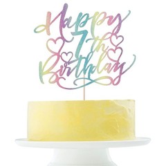color flash Happy 7th birthday Cake Topper Boys and girls Happy birthday Cake…