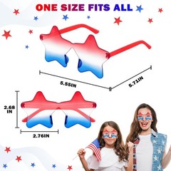 Red White Blue Sunglasses 3 PCS for Women Men, Patriotic Star 3.0 4th of July