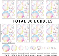 Transparent Bubble Wall Decal Sticker Cutout Kid’s Under Blue,white,rainbow