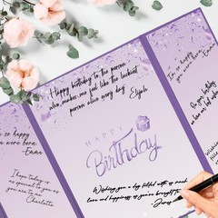 Birthday Decorations Guest Book lbs Purple Signature native lbs 12×18