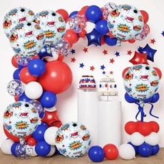 Superhero Birthday Decorations, 8Pcs Superhero Foil Balloons 18 Inches Hero