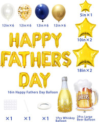 50Pc Fathers Day Balloon Decoration Set Banner Letters Photo Booth Party DecorXL