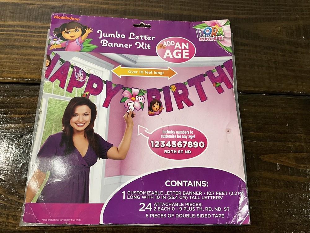 2012 Dora The Explorer Nickelodeon Jumbo Letter Banner Kit New