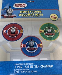 THOMAS All Aboard Friends HONEYCOMB DECORATIONS (3) ~ Birthday Party Supplies