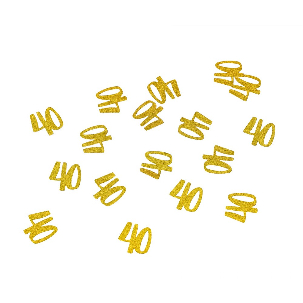 Gold 40th Birthday Confetti Paper Number 40 Table Scatter Over The Hill Decor