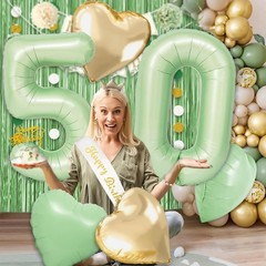 40 inch Sage Green 37th Birthday Decorations Olive Green 37 Balloon Number fo…