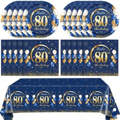 41PCS 80th birthday decorations Navy Blue and Gold 80th Birthday Party Favor …