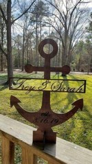 Anchor Custom Party centerpiece, Names and Date,Nautical centerpiece, Custom cen