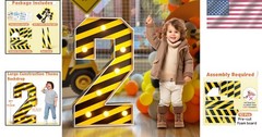 Second Birthday Construction Party Light Up Number 2