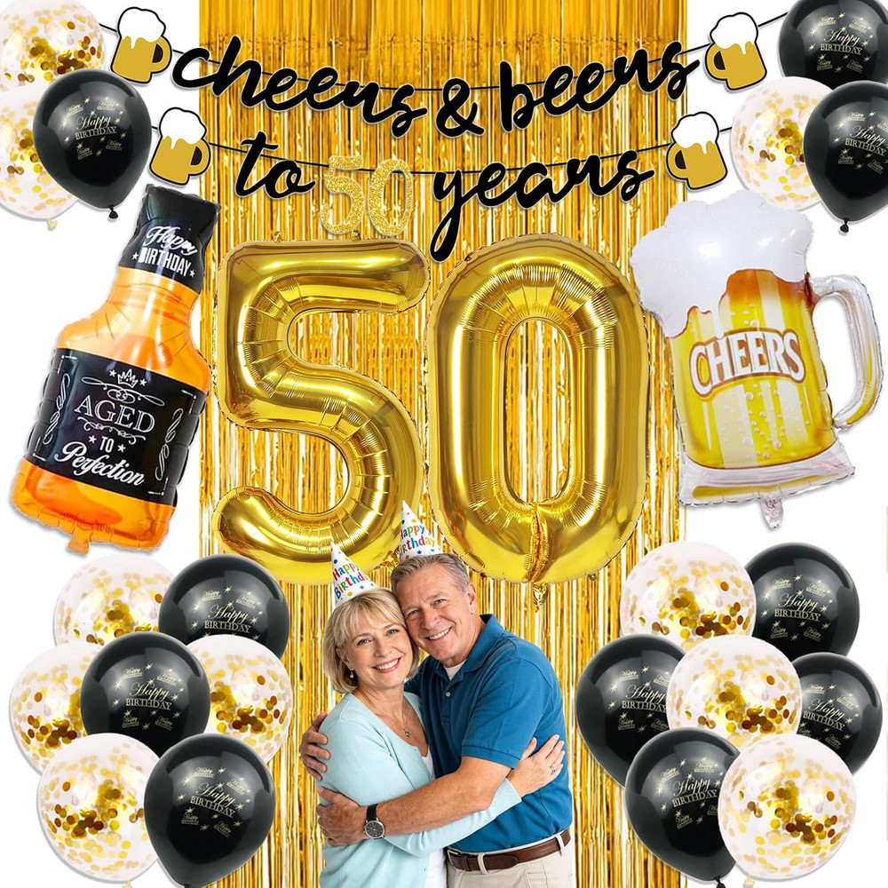 50Th Birthday Decorations, Cheers to 50 Years Party Decorations for Men Women wi
