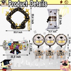 Congrats Grad Decorations, 9 PCS Graduation Balloons Picture Frame Certificat…