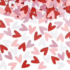 200 PCS Red Pink Glitter Valentines Day Heart Confetti Table Home Decor