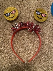 Stars And Stripes Plastic Party Hats (5) Headband (1) 4th of July Patriotic Fun