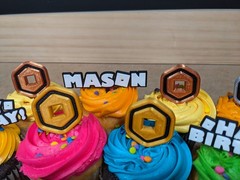 Roblox Birthday Party Cupcake Donut or Pastry Toppers Roblox Font