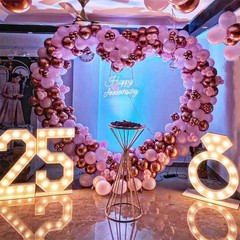7.2FT Heart-Shaped Balloon Arch Frame Large Metal Wedding & Party Backdrop Stand