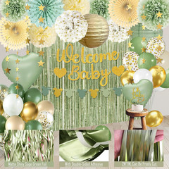 Sage Green Baby Shower Decorations – Gender Neutral Baby Shower Decor Set with W