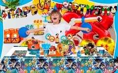 128 Pcs Dragon Ball Z Party Supplies Tableware Napkins Tablecloth Banner Plates