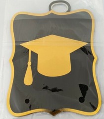 Graduation Party Decorations Kit Black Gold Silver Banner Balloons Paper Flowers