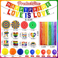 34PCS Pride Decorations Rainbow Party Set for Office – Pride Month Love Is Love