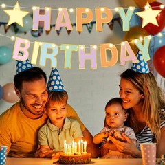 TaoBary 143 Pcs DIY Letter Banner Customizable Happy Birthday Macaron