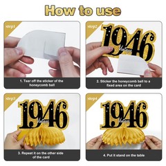 11Pcs 80th Birthday Decorations Kit for Men Women, Black Gold Happy 80th Birt…