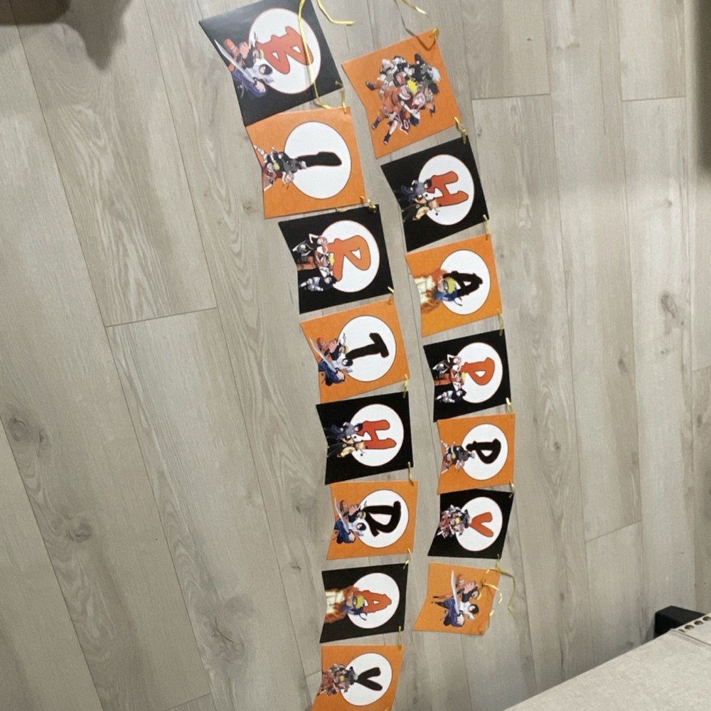 Naruto Birthday Banner Party Decoration for Kids Boys Girls