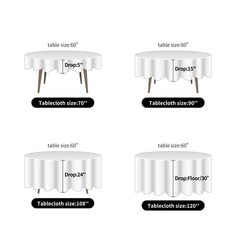 Ascoza 2pack 120 Inch Black Round Tablecloth in Polyester Fabric for Wedding/…