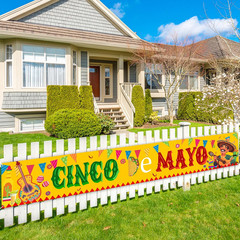 Cinco De Mayo Banner, Large 5 De Mayo Decorations Banner, Mexican Fiesta Cinco D