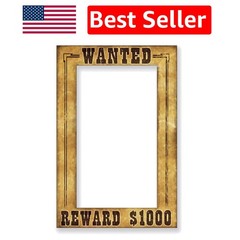 Lightweight Western Wanted Frame for Photo Booth – 15.5″ x 23.5″ Decor