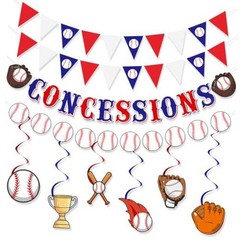 Baseball Party Decorations Baseball Concessions Banner Triangle Bunting