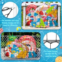 Extra Large Pool Toy Float Storage Net with Hooks and Cable Ties, 71×47»