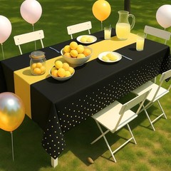 3Pcs Black and Gold Graduation Tablecloth, Graduation Decorations 2026,