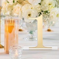 10 PCS Gold Acrylic Mirror Wedding Table Numbers 110 Signs Event Decor