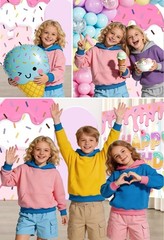 Ice Cream Birthday Party Decorations Set
