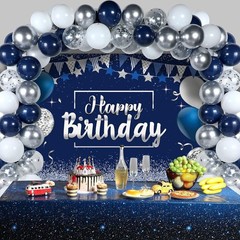 Birthday Party Decorations Bundle – Blue/Silver