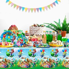 New Super Mario Party Supplies Balloon Kids Birthday Decoration Tableware Banner